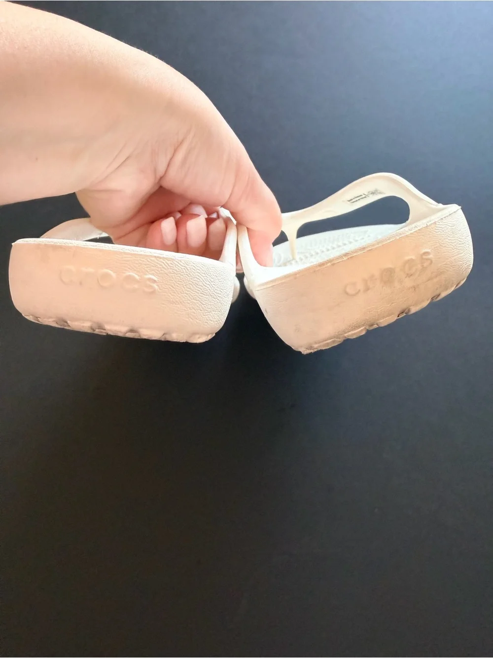 Crocs Women's Kadee II Flip Thong Sandal in white, lightweight, size 8 women's